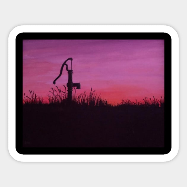 Sunrise at the pump Sticker by Matt Starr Fine Art